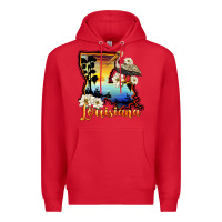 Red louisiana  sunset map magnolia Premium Hoodie - BarkalooDesign