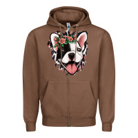 Chestnut french bulldog floral Zipper Hoodie - Jasminsmagicworld