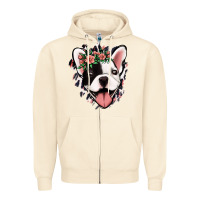 Sandshell french bulldog floral Zipper Hoodie - Jasminsmagicworld