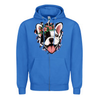 True Royal french bulldog floral Zipper Hoodie - Jasminsmagicworld