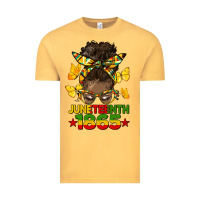 Vintage Mustard juneteenth 1865 afro bun Vintage Tee - HRA Design Shop
