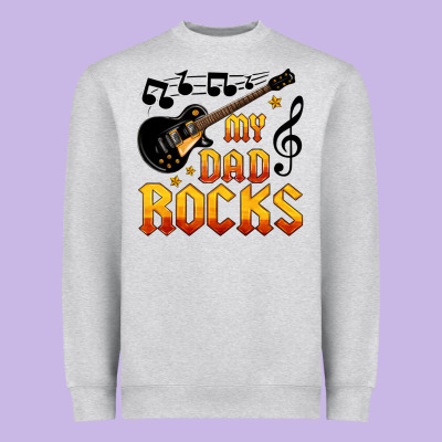 My Dad Rocks Heavyweight Sweatshirt Designed By Hra Design Shop