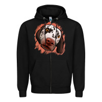 Black dalmatians peach glitter background Zipper Hoodie - Jasminsmagicworld
