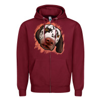 Burgundy dalmatians peach glitter background Zipper Hoodie - Jasminsmagicworld