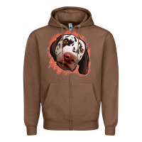 Chestnut dalmatians peach glitter background Zipper Hoodie - Jasminsmagicworld