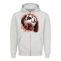 Dove Grey dalmatians peach glitter background Zipper Hoodie - Jasminsmagicworld