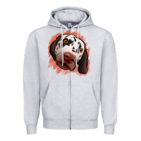 Heather Grey dalmatians peach glitter background Zipper Hoodie - Jasminsmagicworld