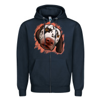 Navy dalmatians peach glitter background Zipper Hoodie - Jasminsmagicworld
