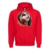 Red dalmatians peach glitter background Zipper Hoodie - Jasminsmagicworld