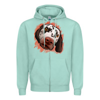 Seafoam dalmatians peach glitter background Zipper Hoodie - Jasminsmagicworld