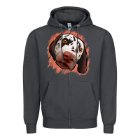 Smoke dalmatians peach glitter background Zipper Hoodie - Jasminsmagicworld