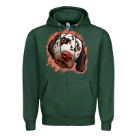 Sports Green dalmatians peach glitter background Zipper Hoodie - Jasminsmagicworld