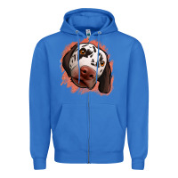True Royal dalmatians peach glitter background Zipper Hoodie - Jasminsmagicworld