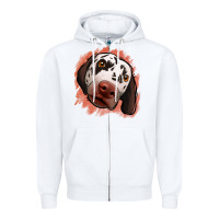 White dalmatians peach glitter background Zipper Hoodie - Jasminsmagicworld