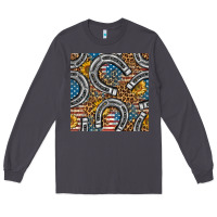 Smoke American Flag Horseshoe Deamless Pattern Long Sleeve Tee - BundleAndBundleShop