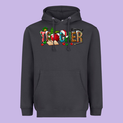 Christmas Teacher Heavyweight Hoodie Designed By Nancycooperartshop