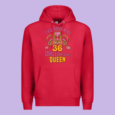 The Queen Is 36 Long Live The Queen Premium Hoodie Designed By Jasminsmagicworld