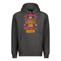 Charcoal Heather the queen is 36 long live the queen Premium Hoodie - Jasminsmagicworld