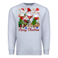 Heather Grey Merry Christmas wine and cocktails Premium Sweatshirt - NancyCooperArtShop