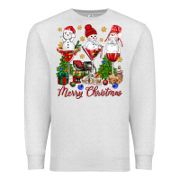 Oatmeal Heather Merry Christmas wine and cocktails Premium Sweatshirt - NancyCooperArtShop