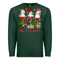Sports Green Merry Christmas wine and cocktails Premium Sweatshirt - NancyCooperArtShop