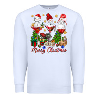 White Merry Christmas wine and cocktails Premium Sweatshirt - NancyCooperArtShop