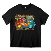 Black Farm Life Fall Barn And Truck Heavy Core Tee - Artiststas