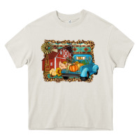Cream Farm Life Fall Barn And Truck Heavy Core Tee - Artiststas