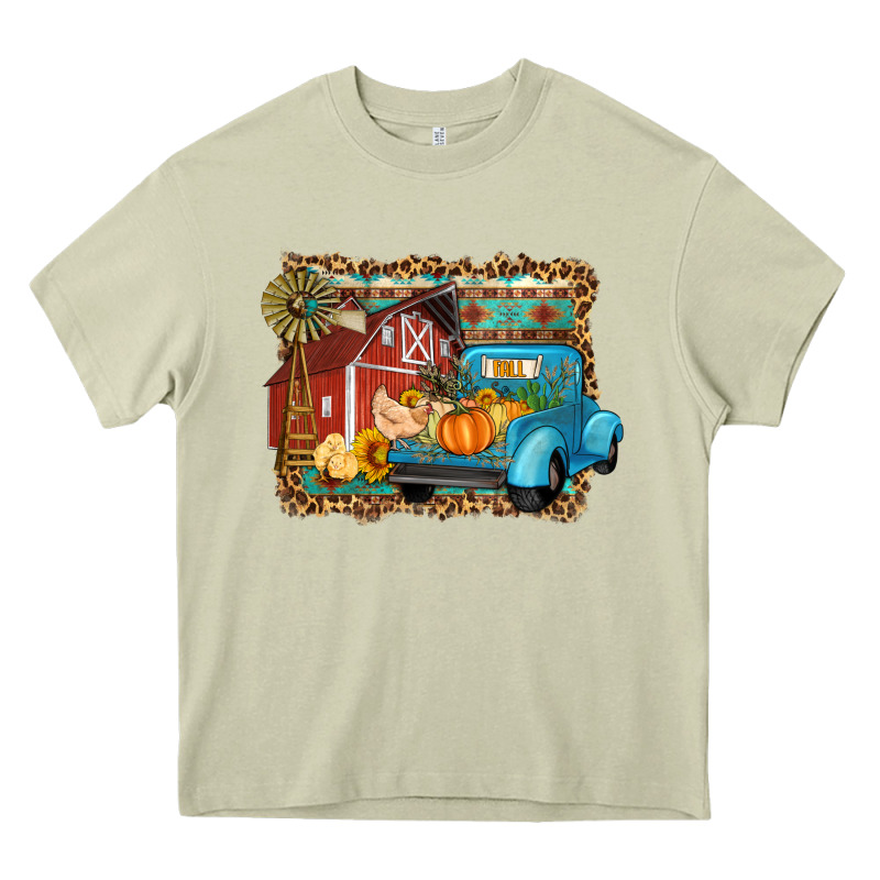 Farm Life Fall Barn And Truck Heavy Core Tee by Artiststas | Teevron