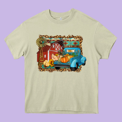 Farm Life Fall Barn And Truck Heavy Core Tee Designed By Artiststas