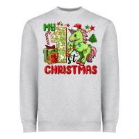 Heather Grey my first christmas unicorn Heavyweight Sweatshirt - FaDigitalArtStudio