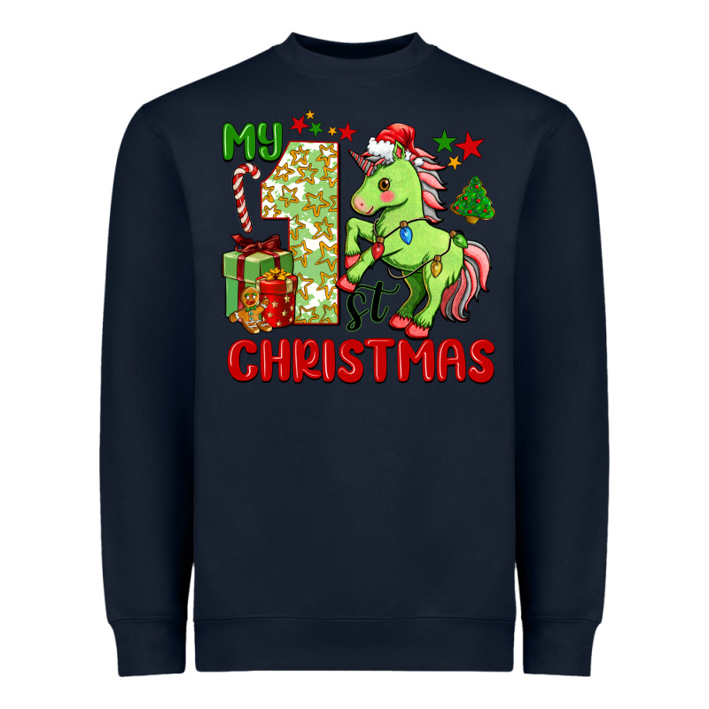 My First Christmas Unicorn Heavyweight Sweatshirt by FaDigitalArtStudio | Teevron