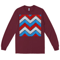 Burgundy Glitter 4th of July Seamless Pattern Long Sleeve Tee - BundleAndBundleShop