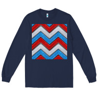 Navy Glitter 4th of July Seamless Pattern Long Sleeve Tee - BundleAndBundleShop