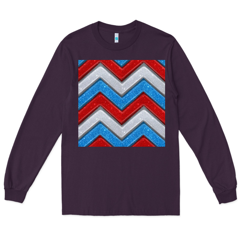 Glitter 4th Of July Seamless Pattern Long Sleeve Tee by BundleAndBundleShop | Teevron