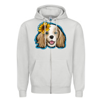 Dove Grey cocker spaniel sunflower Zipper Hoodie - Jasminsmagicworld