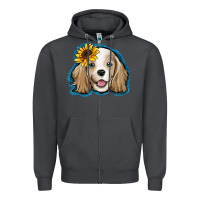 Smoke cocker spaniel sunflower Zipper Hoodie - Jasminsmagicworld