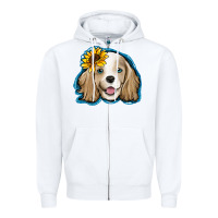 Cocker Spaniel Sunflower Zipper Hoodie | Teevron