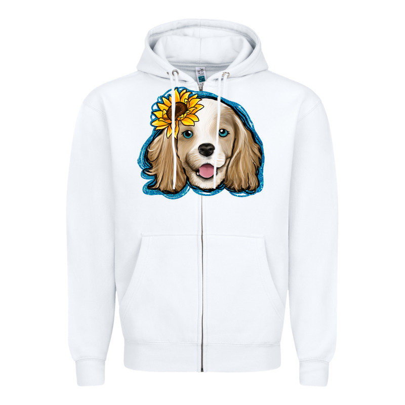 Cocker Spaniel Sunflower Zipper Hoodie by Jasminsmagicworld | Teevron