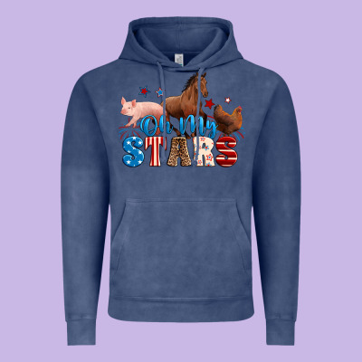 Horse Pig Chicken With Oh My Stars Vintage Hoodie Designed By Neo Western