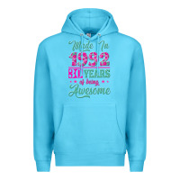Ocean Blue made in 1992, 30 years of being awesome Premium Hoodie - Jasminsmagicworld