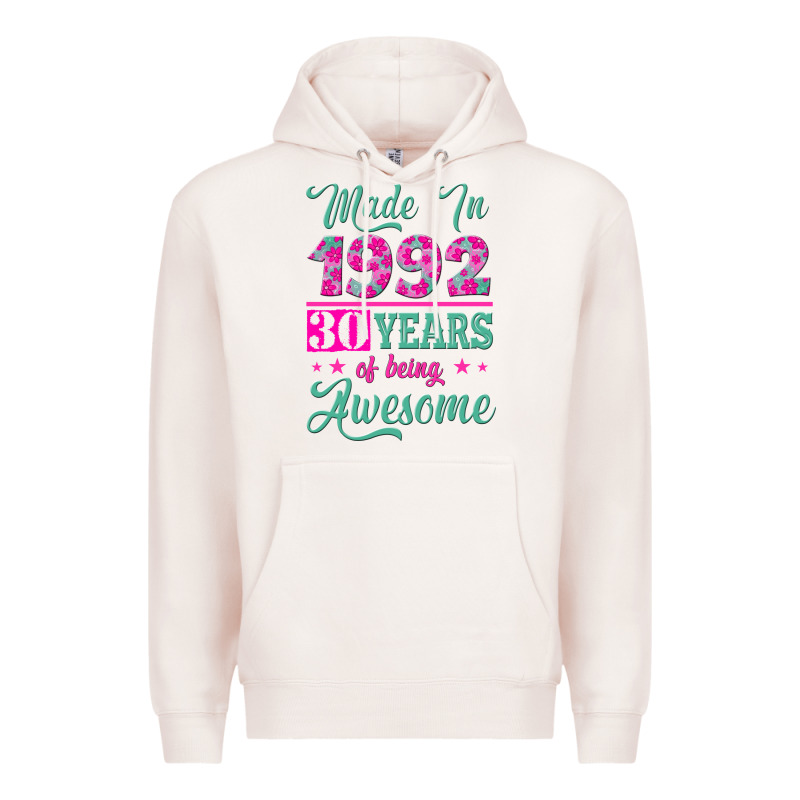 Made In 1992, 30 Years Of Being Awesome Premium Hoodie by Jasminsmagicworld | Teevron