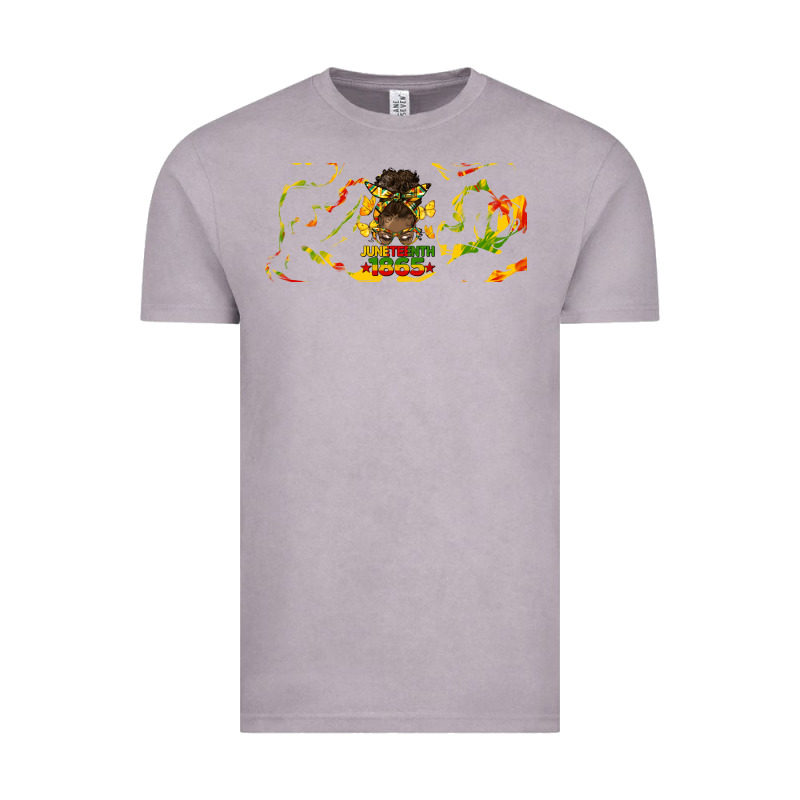 Juneteenth Afro Messy Bun Libbey Glass Vintage Tee by HRA Design Shop | Teevron