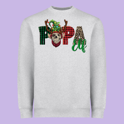 Papa Elf Skull Heavyweight Sweatshirt Designed By Fadigitalartstudio