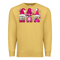 Antique Gold Pink Christmas winter gnomes Premium Sweatshirt - NancyCooperArtShop