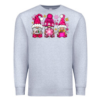 Heather Grey Pink Christmas winter gnomes Premium Sweatshirt - NancyCooperArtShop