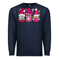 Navy Pink Christmas winter gnomes Premium Sweatshirt - NancyCooperArtShop