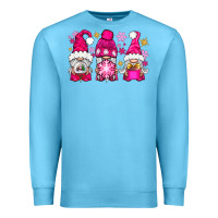 Ocean Blue Pink Christmas winter gnomes Premium Sweatshirt - NancyCooperArtShop