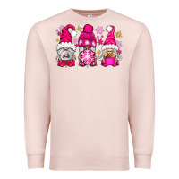 Pale Pink Pink Christmas winter gnomes Premium Sweatshirt - NancyCooperArtShop