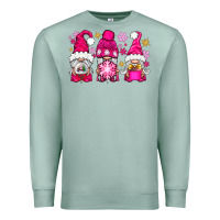 Seafoam Pink Christmas winter gnomes Premium Sweatshirt - NancyCooperArtShop